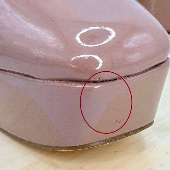 Nine West Nude Kares Patent Leather Platform Mary Jane Heels Retro Size 7.5 NEW! - Picture 10 of 15